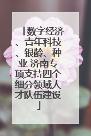 数字经济、青年科技、银龄、种业 济南专项支持四个细分领域人才队伍建设