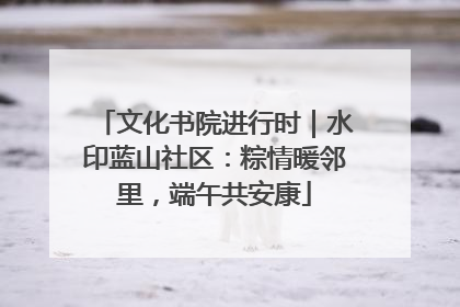 文化书院进行时｜水印蓝山社区：粽情暖邻里，端午共安康