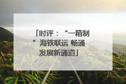 时评：“一箱制”海铁联运 畅通发展新通道