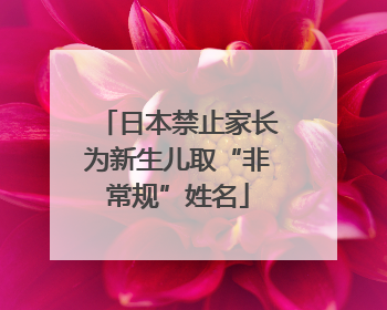 日本禁止家长为新生儿取“非常规”姓名