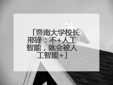 暨南大学校长邢锋：不+人工智能，就会被人工智能+