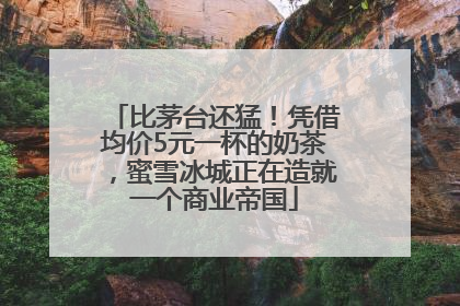 比茅台还猛！凭借均价5元一杯的奶茶，蜜雪冰城正在造就一个商业帝国
