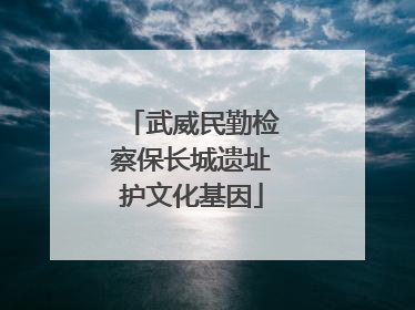 武威民勤检察保长城遗址护文化基因