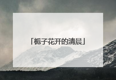 栀子花开的清晨