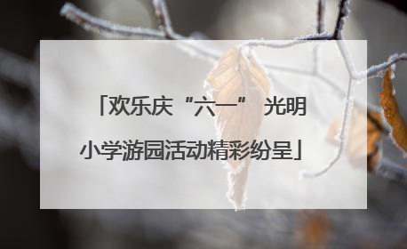 欢乐庆“六一” 光明小学游园活动精彩纷呈