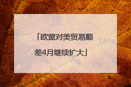 欧盟对美贸易顺差4月继续扩大