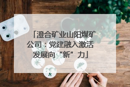 澄合矿业山阳煤矿公司：党建融入激活发展向“新”力