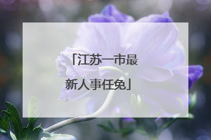 江苏一市最新人事任免