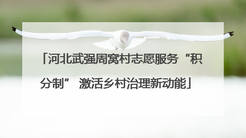 河北武强周窝村志愿服务“积分制” 激活乡村治理新动能
