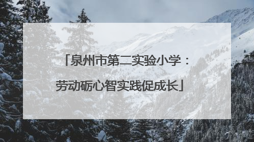泉州市第二实验小学：劳动砺心智实践促成长