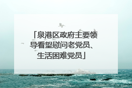 泉港区政府主要领导看望慰问老党员、生活困难党员
