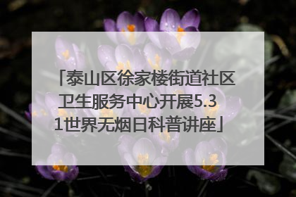 泰山区徐家楼街道社区卫生服务中心开展5.31世界无烟日科普讲座