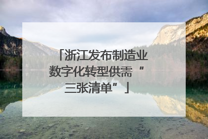 浙江发布制造业数字化转型供需“三张清单”