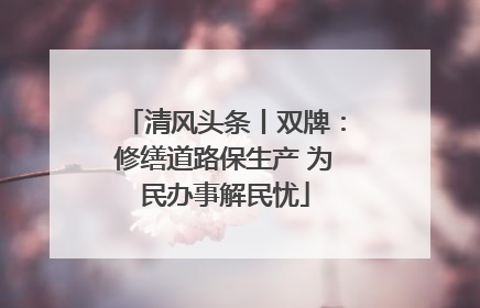 清风头条丨双牌：修缮道路保生产 为民办事解民忧
