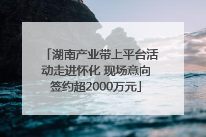 湖南产业带上平台活动走进怀化 现场意向签约超2000万元