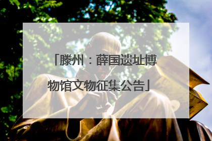 滕州：薛国遗址博物馆文物征集公告