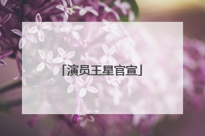 演员王星官宣