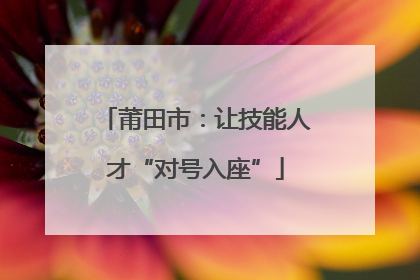莆田市：让技能人才“对号入座”