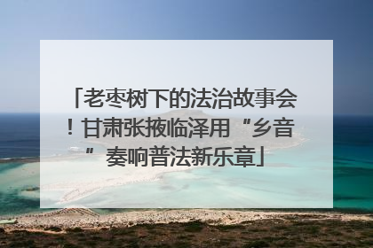 老枣树下的法治故事会！甘肃张掖临泽用“乡音”奏响普法新乐章
