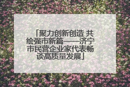 聚力创新创造 共绘强市新篇——济宁市民营企业家代表畅谈高质量发展