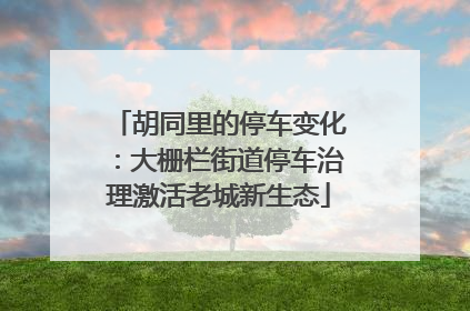 胡同里的停车变化：大栅栏街道停车治理激活老城新生态