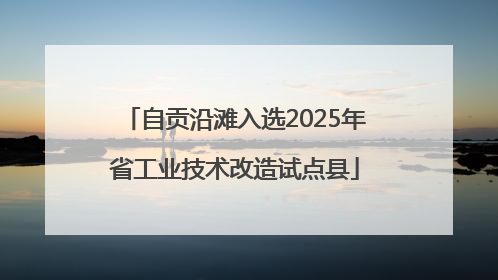 自贡沿滩入选2025年省工业技术改造试点县