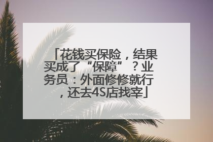 花钱买保险，结果买成了“保障”？业务员：外面修修就行，还去4S店找宰