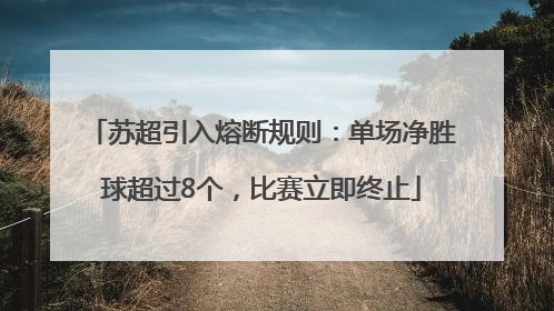 苏超引入熔断规则：单场净胜球超过8个，比赛立即终止