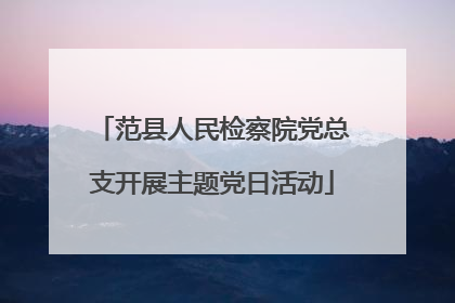 范县人民检察院党总支开展主题党日活动