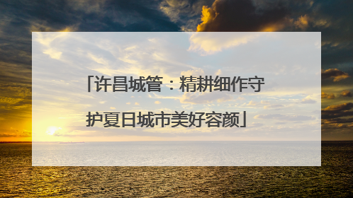 许昌城管：精耕细作守护夏日城市美好容颜