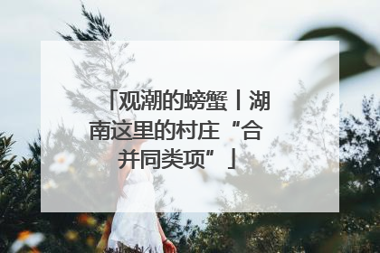观潮的螃蟹丨湖南这里的村庄“合并同类项”