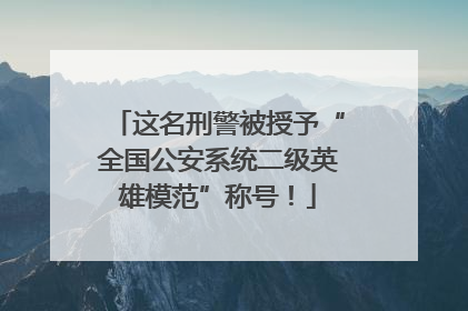 这名刑警被授予“全国公安系统二级英雄模范”称号！