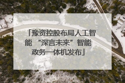 豫资控股布局人工智能 “深言未来”智能政务一体机发布