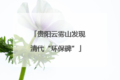 贵阳云雾山发现清代“环保碑”