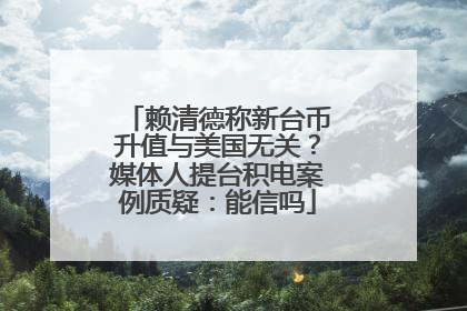 赖清德称新台币升值与美国无关？媒体人提台积电案例质疑：能信吗