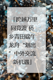 跨越万里同竞渡 侨乡青田端午龙舟“划出”中外交流新机遇