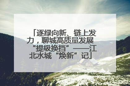 逐绿向新、链上发力，聊城高质量发展“提级换挡”——江北水城“焕新”记