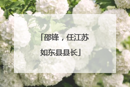 邵锋，任江苏如东县县长