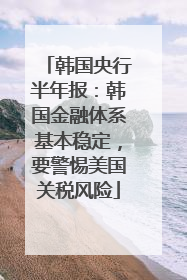 韩国央行半年报：韩国金融体系基本稳定，要警惕美国关税风险