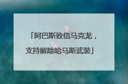 阿巴斯致信马克龙，支持解除哈马斯武装