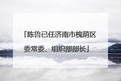 陈鲁已任济南市槐荫区委常委、组织部部长