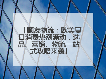 顺友物流：欧美夏日消费热潮涌动，选品、营销、物流一站式攻略来袭