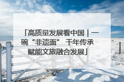高质量发展看中国｜一碗“非遗面” 千年传承赋能文旅融合发展