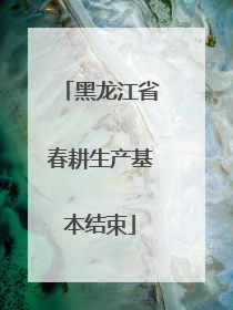 黑龙江省春耕生产基本结束