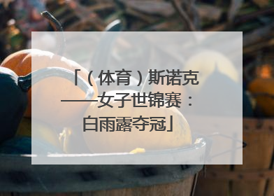 （体育）斯诺克——女子世锦赛：白雨露夺冠