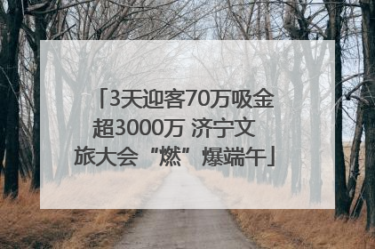 3天迎客70万吸金超3000万 济宁文旅大会“燃”爆端午