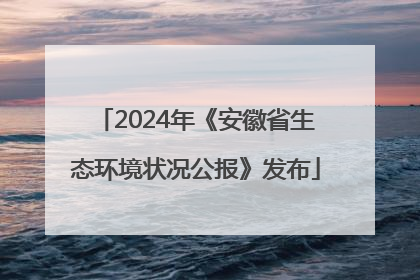 2024年《安徽省生态环境状况公报》发布