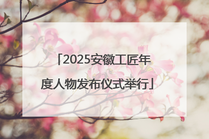 2025安徽工匠年度人物发布仪式举行