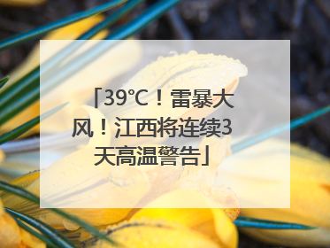 39℃！雷暴大风！江西将连续3天高温警告