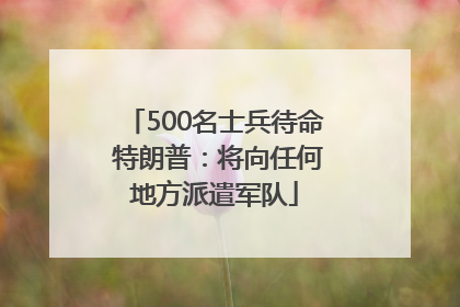 500名士兵待命 特朗普：将向任何地方派遣军队